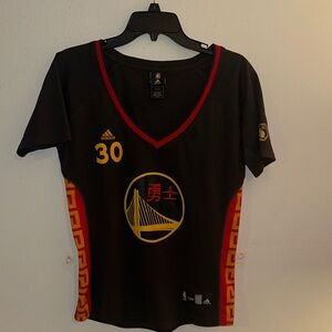 adidas Black Basketball Jersey with Red and Gold Accents